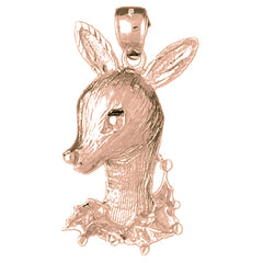 10K, 14K or 18K Gold Deer Pendant