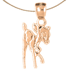 14K or 18K Gold Deer Pendant