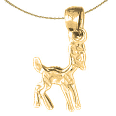 14K or 18K Gold Deer Pendant