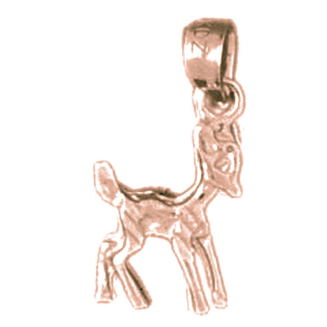14K or 18K Gold Deer Pendant