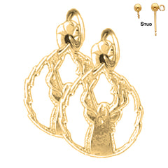 14K or 18K Gold Deer Earrings