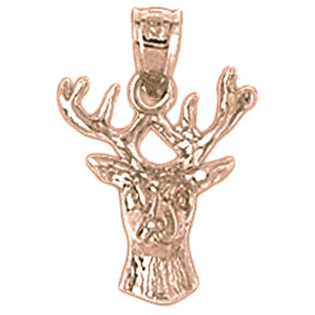 10K, 14K or 18K Gold Deer Pendant