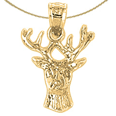 Hirschanhänger aus 10 Karat, 14 Karat oder 18 Karat Gold