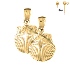 14K or 18K Gold Shell Earrings
