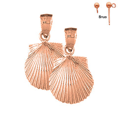 14K or 18K Gold Shell Earrings