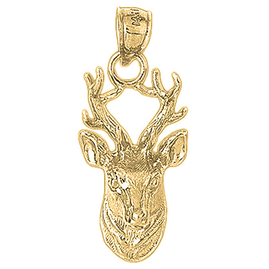 10K, 14K or 18K Gold Deer Pendant