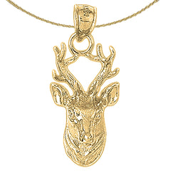 Hirschanhänger aus 10 Karat, 14 Karat oder 18 Karat Gold