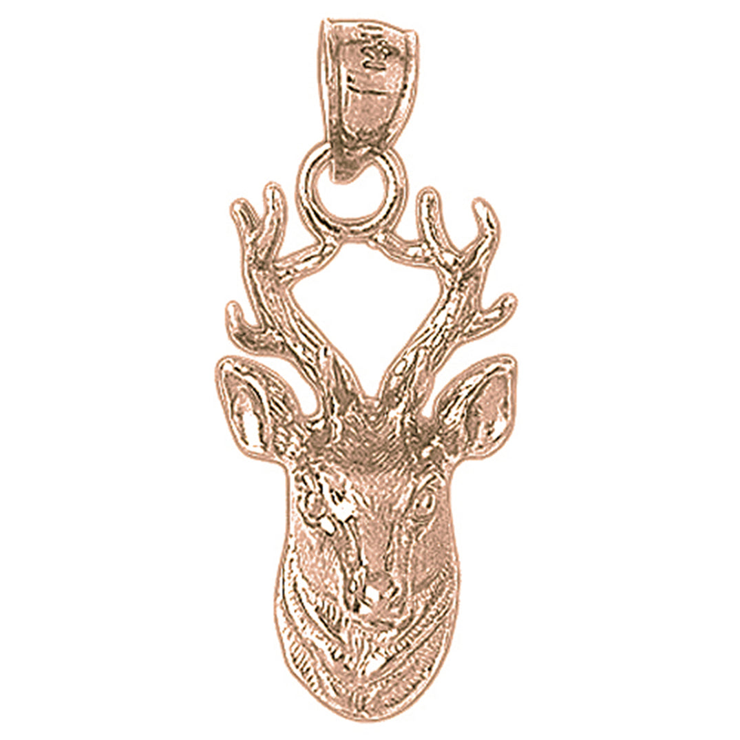 10K, 14K or 18K Gold Deer Pendant
