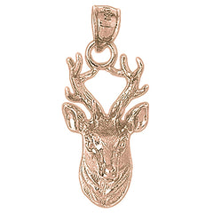 10K, 14K or 18K Gold Deer Pendant