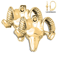 14K or 18K Gold Ram Earrings