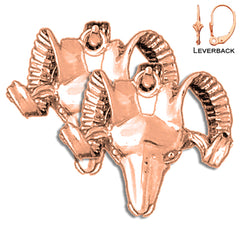 14K or 18K Gold Ram Earrings