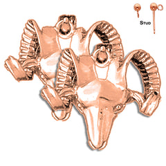14K or 18K Gold Ram Earrings