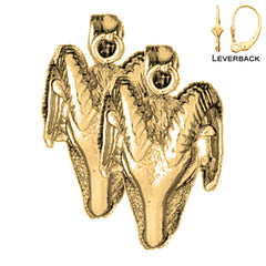 14K or 18K Gold Ram Earrings