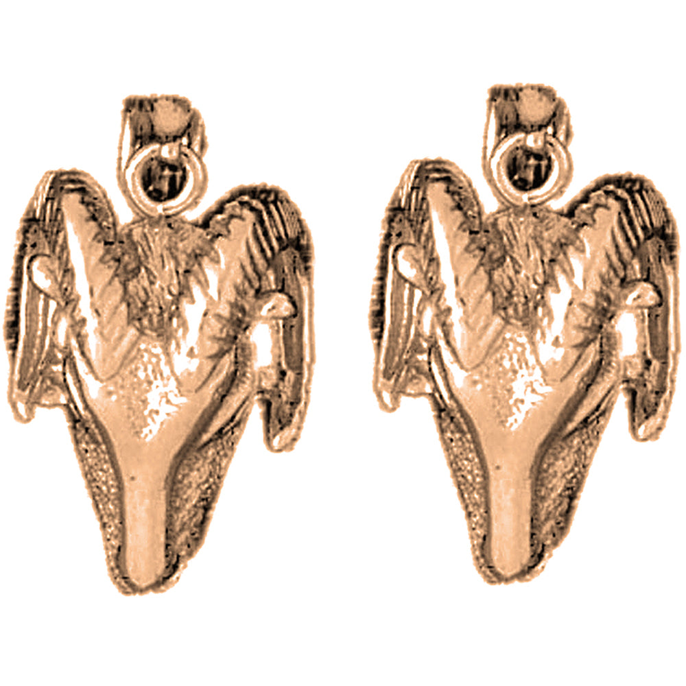 14K or 18K Gold 22mm Ram Earrings