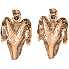 14K or 18K Gold 22mm Ram Earrings