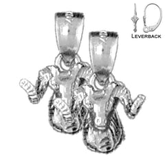 14K or 18K Gold Ram Earrings