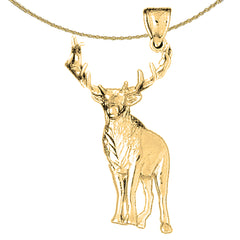 10K, 14K or 18K Gold Elk Pendant