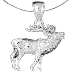 10K, 14K or 18K Gold Elk Pendant