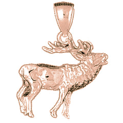 10K, 14K or 18K Gold Elk Pendant