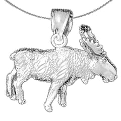 3D-Elchanhänger aus 10 Karat, 14 Karat oder 18 Karat Gold