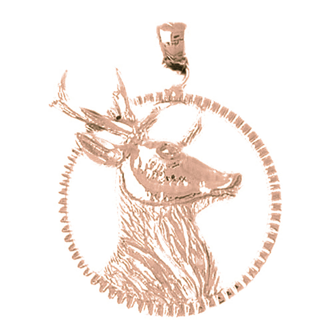 10K, 14K or 18K Gold Deer Pendant