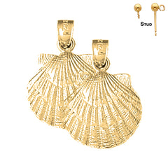14K or 18K Gold Shell Earrings
