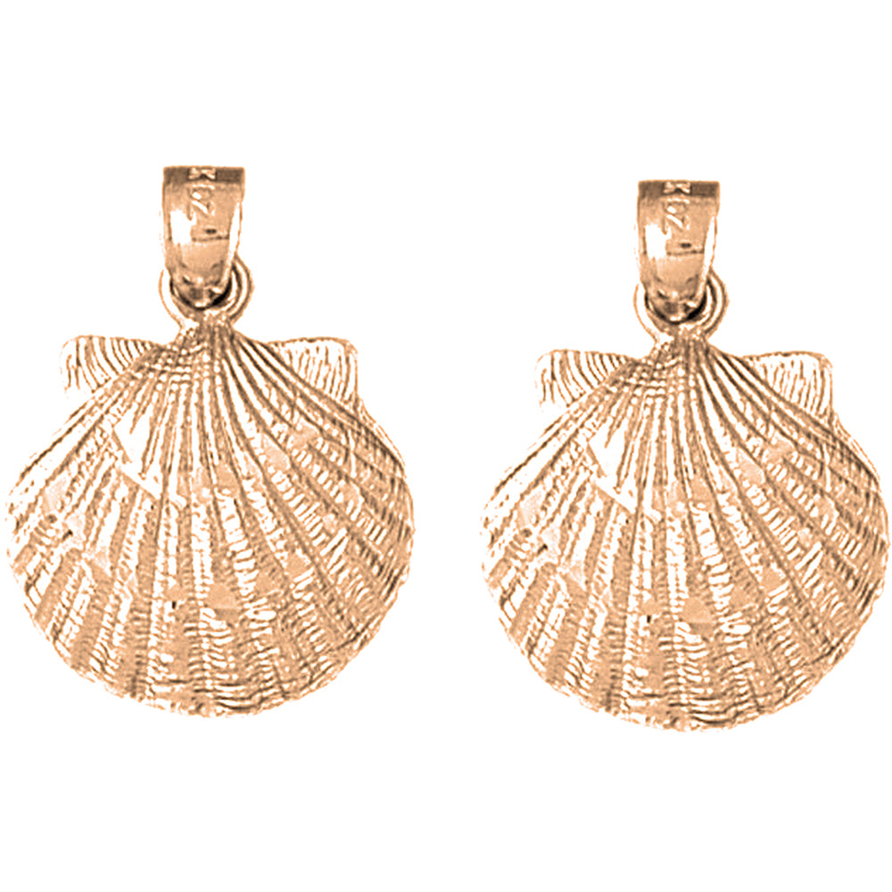 14K or 18K Gold 25mm Shell Earrings