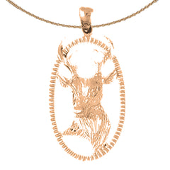 Hirschanhänger aus 10 Karat, 14 Karat oder 18 Karat Gold