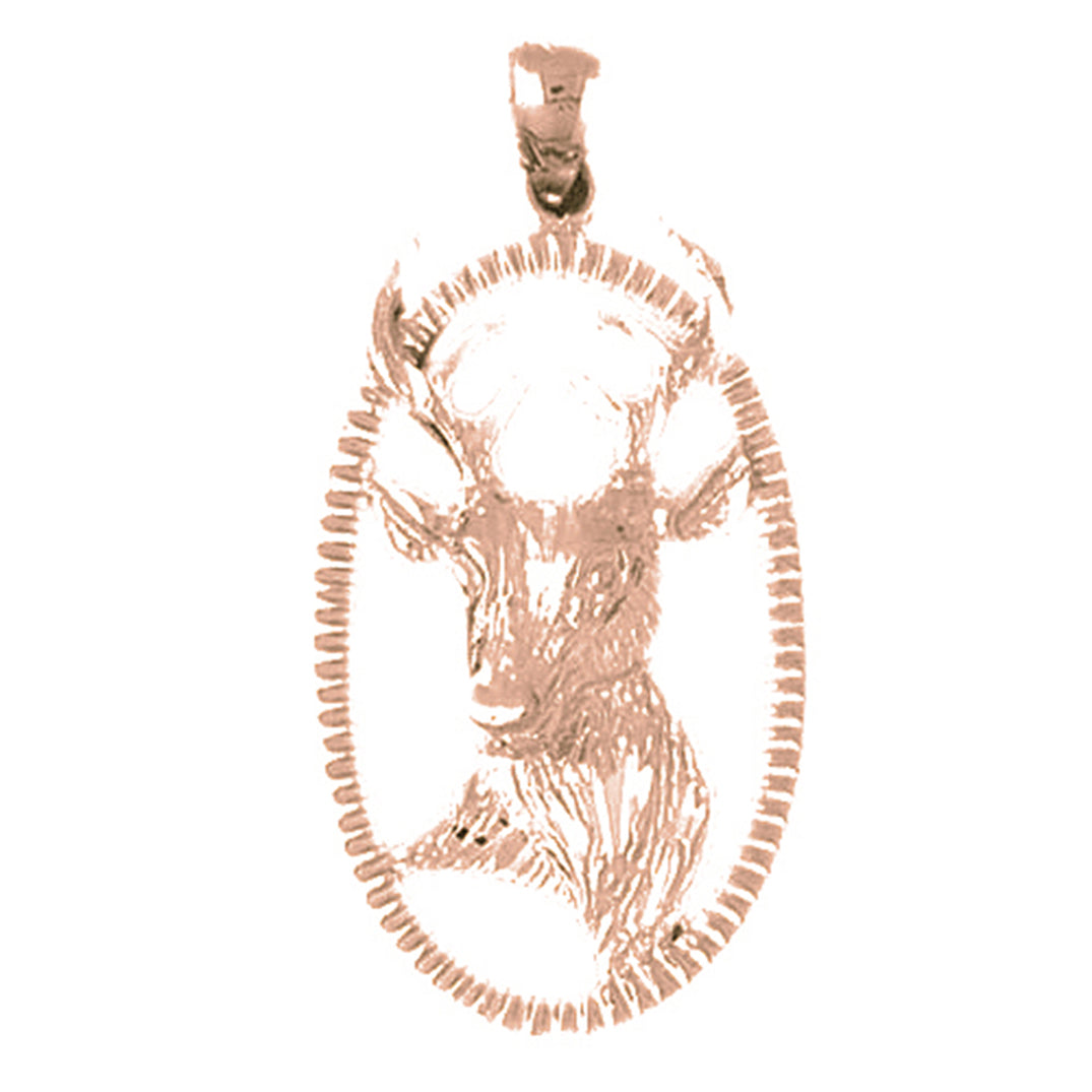 10K, 14K or 18K Gold Deer Pendant