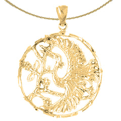 10K, 14K or 18K Gold Stork Pendant