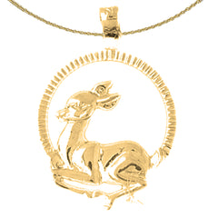 10K, 14K or 18K Gold Deer Pendant