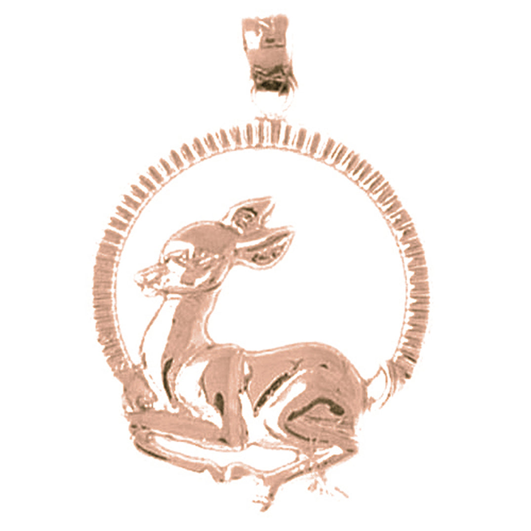 10K, 14K or 18K Gold Deer Pendant