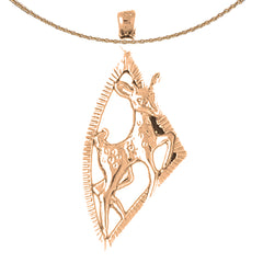 10K, 14K or 18K Gold Deer Pendant
