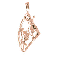 10K, 14K or 18K Gold Deer Pendant