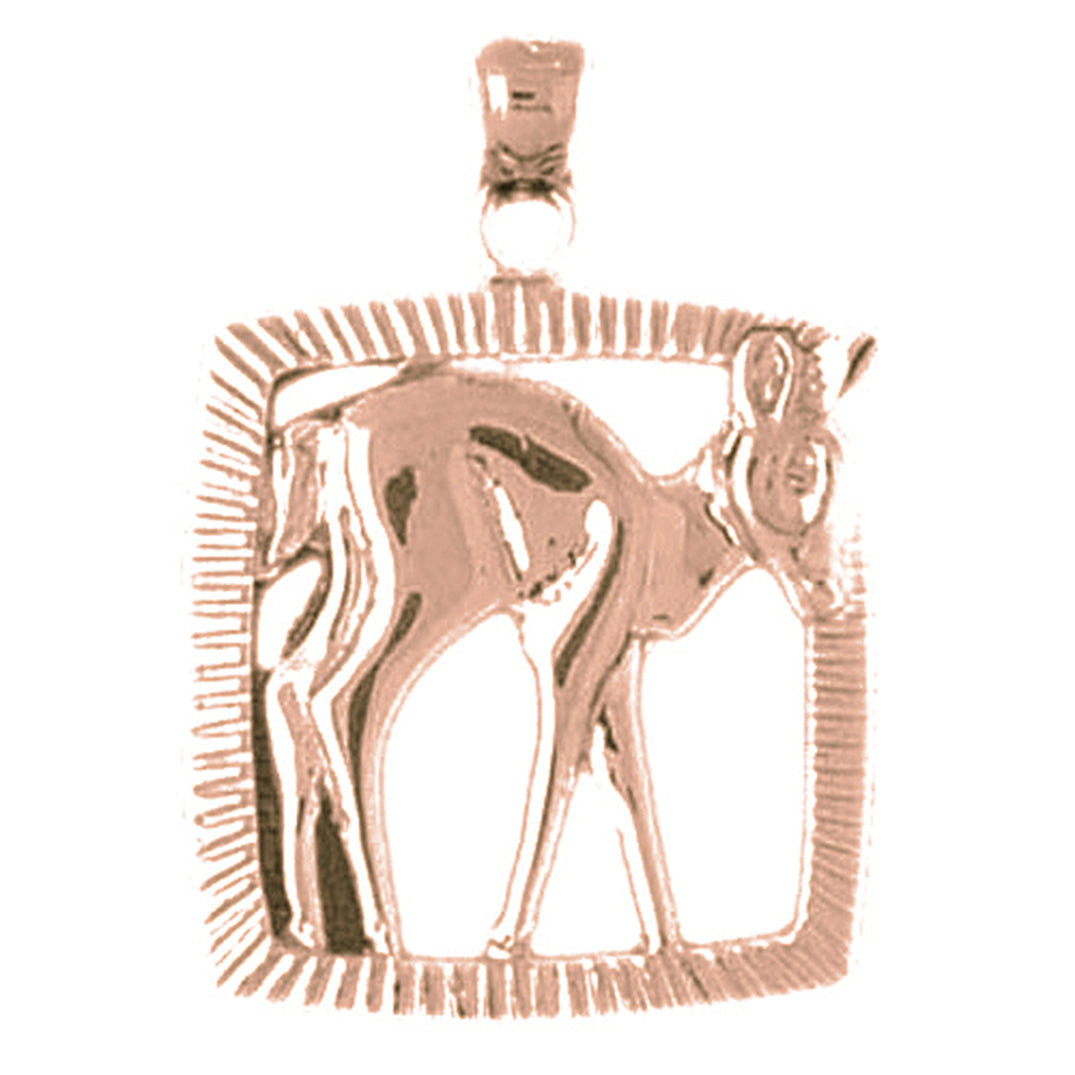10K, 14K or 18K Gold Deer Pendant