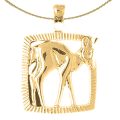 10K, 14K or 18K Gold Deer Pendant