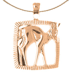 10K, 14K or 18K Gold Deer Pendant
