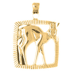 10K, 14K or 18K Gold Deer Pendant
