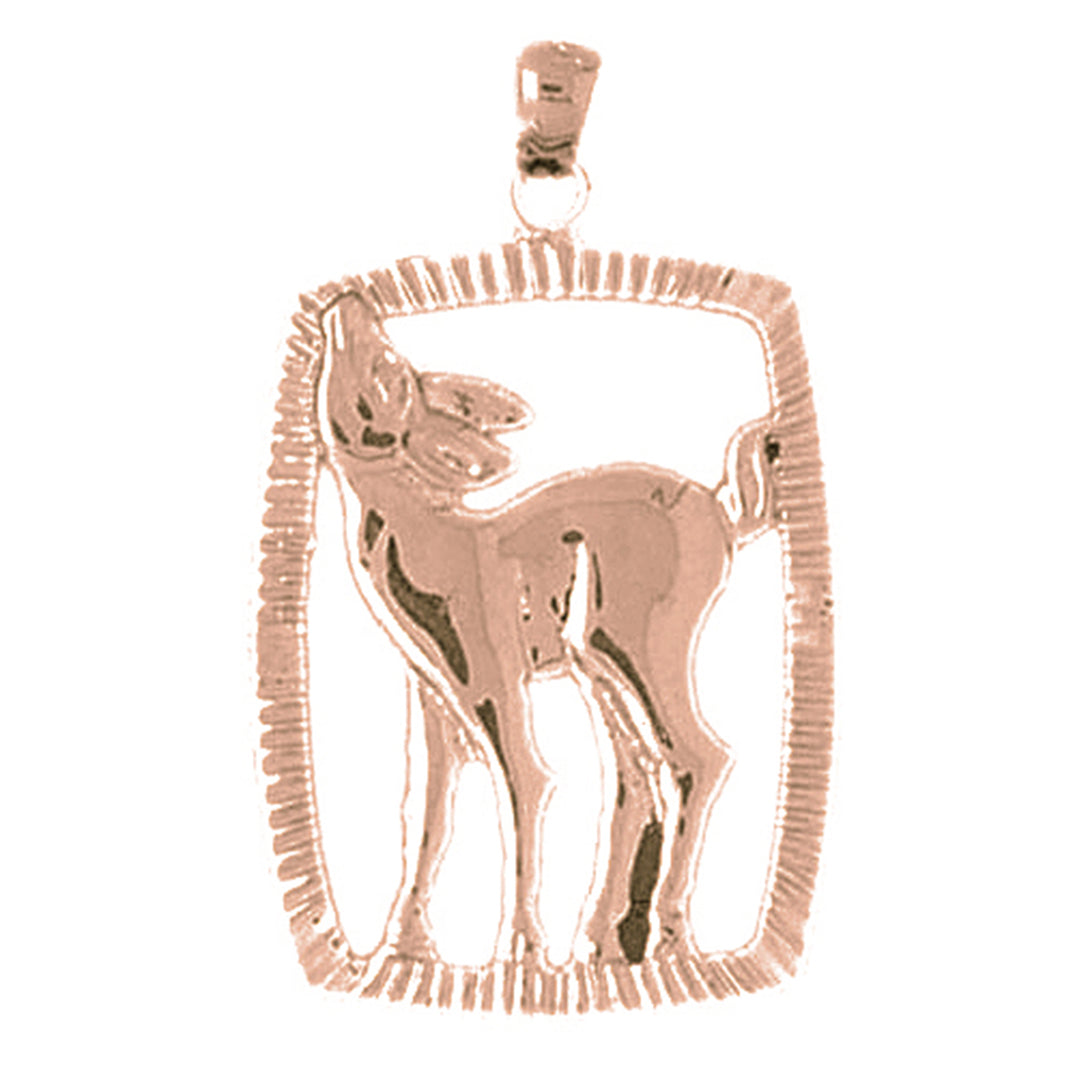 10K, 14K or 18K Gold Deer Pendant