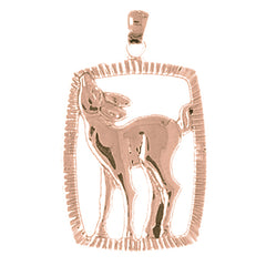 10K, 14K or 18K Gold Deer Pendant