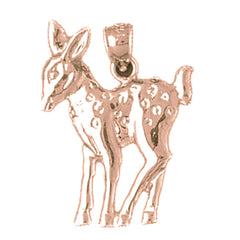 10K, 14K or 18K Gold Deer Pendant