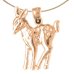 10K, 14K or 18K Gold Deer Pendant