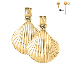 14K or 18K Gold Shell Earrings