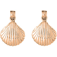 14K or 18K Gold 22mm Shell Earrings