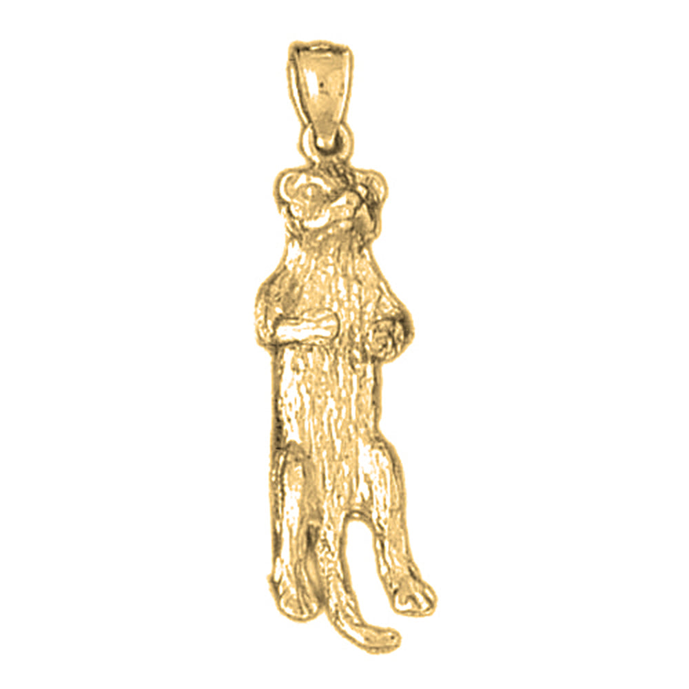 10K, 14K or 18K Gold 3D Meerkat Pendant