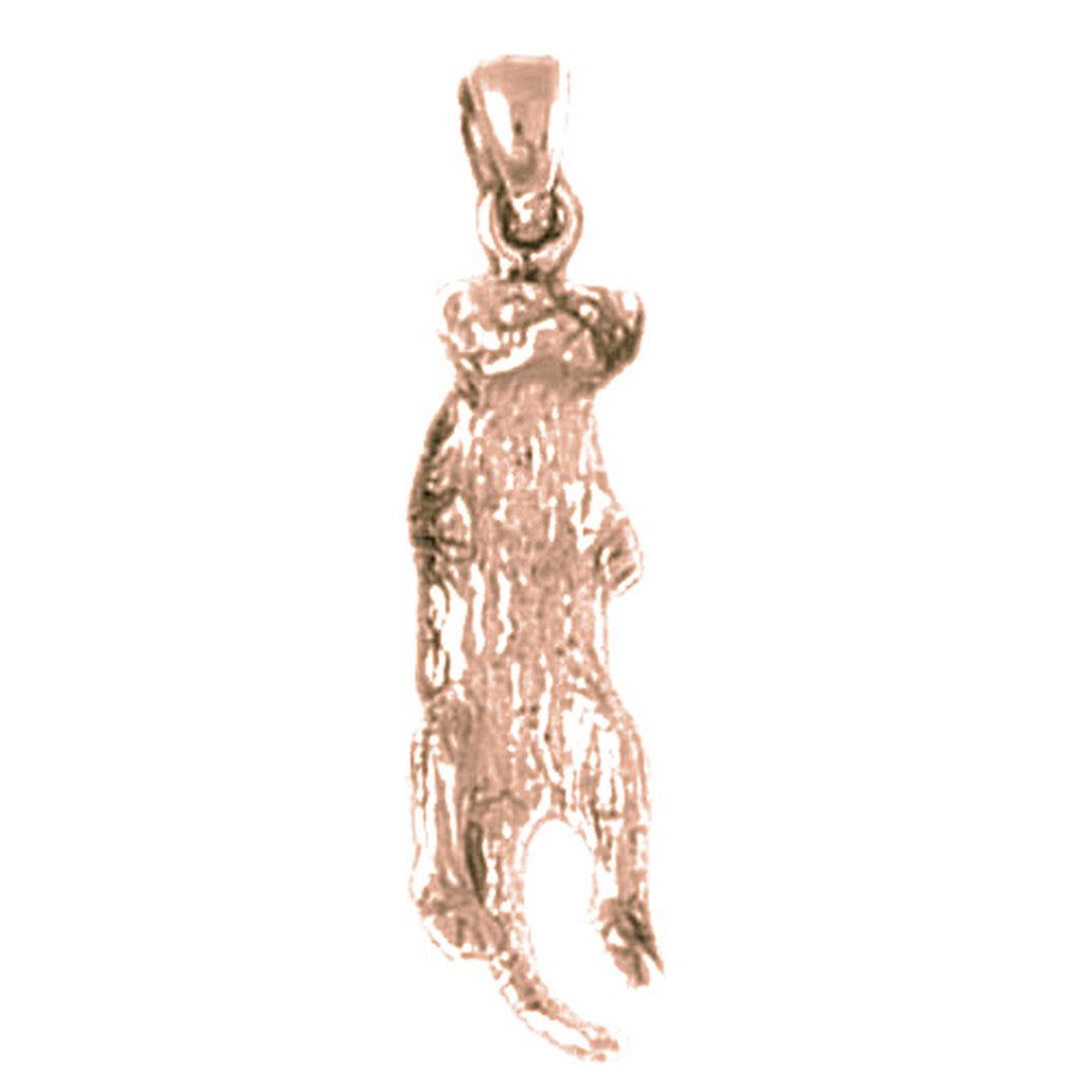 10K, 14K or 18K Gold 3D Meerkat Pendant