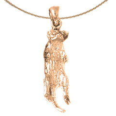 10K, 14K or 18K Gold 3D Meerkat Pendant