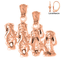 14K or 18K Gold 3D Three Wise Monkey