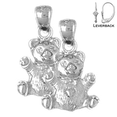 14K or 18K Gold 3D Teddy Bear Earrings