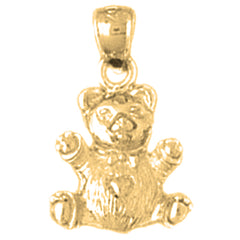10K, 14K or 18K Gold 3D Teddy Bear Pendant
